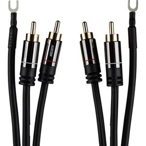 Audtek Premium Dual 6 ft. RCA Turntable Cable with External Ground Wire